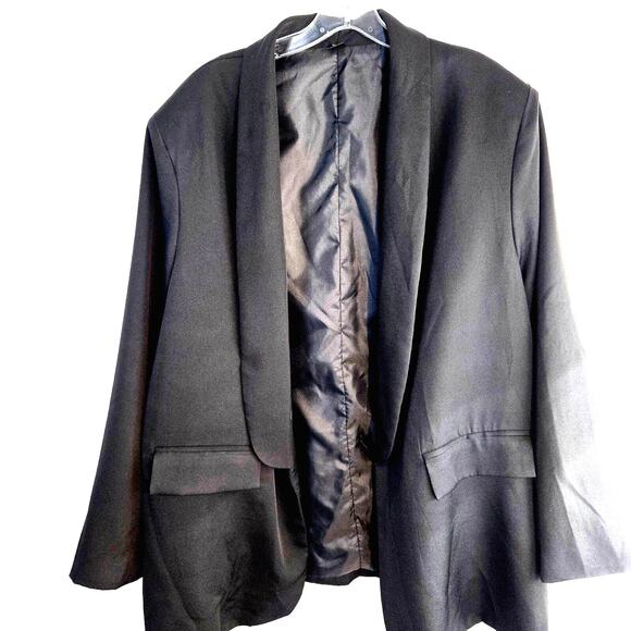 Shein Curve Women's Blazer 4XL 4X 4 X Black Open Plus Size 26W 28W Coat Jacket - Picture 1 of 8